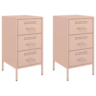 Produktbild von Nachttische 2 Stk. Rosa 36x39x68 cm Stahl