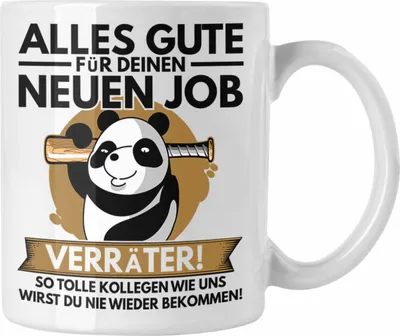 Produktbild von Trendation - Jobwechsel Tasse Geschenk Neuer Job Abschied Abschiedsgeschenk Kollege Kollegin Alles Gute Für Den Neuen Job (Weiß)
