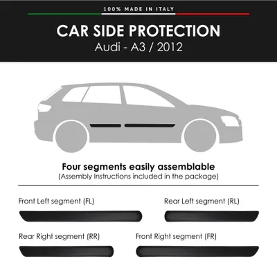 Immagine prodotto di Paraurti laterale per Audi A3 2012 con biadesivo 3M