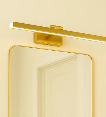 Produktbild von Bilderleuchte Metall Aluminium LED B: 39 cm mit Schalter in Messing warmweißes Licht 3000 K 372 lm Jugendstil