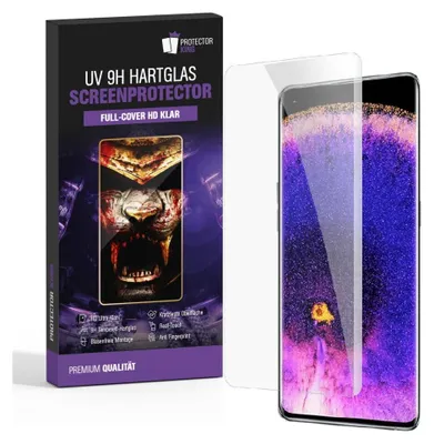 Produktbild von 2x 9H Hartglas für Oppo Find X5 Pro FULL CURVED UV Liquid Displayschutz Panzerfolie Panzerglas Schutzglas Schutzfolie Displayglas Glasfolie