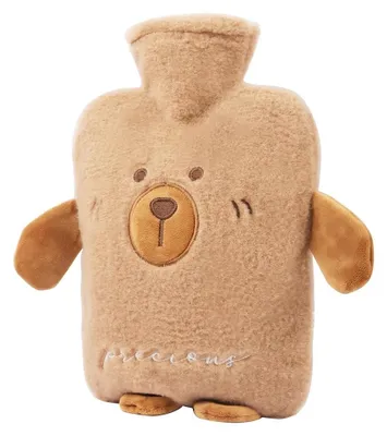 Immagine prodotto di Borsa dell'acqua calda con copertura - 2 litri - Scaldino - Copertura in peluche con stampa orso