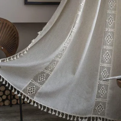 Produktbild von Famanu Vorhang Vintage Landhausstil - Beige, 150x240 cm