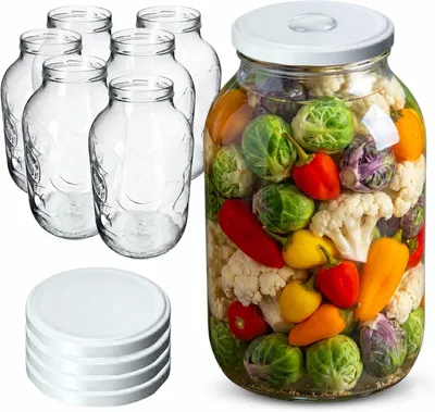 Produktbild von 6 x 5L Einmachglas  Vorratsglas Gurkenglas mit Deckel großes Glas zur Konservierung