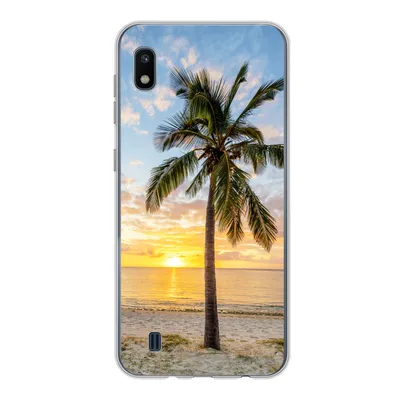 Produktbild von MuchoWow® Handyhülle Schutzhülle Hülle für Samsung Galaxy A10 Strand - Palme - Sonnenuntergang Silikon Softcase Handy Hülle - Schutzhülle