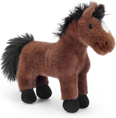 Produktbild von Plüschpferd 20 cm, Dunkelbraun, Weiches Kuscheltier, für Kinder, zum Spielen