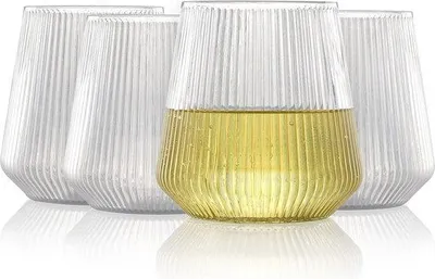 Produktbild von Unyqoos® Tritan Kunststoff Weingläser 340 ml – 4er-Set stielos, bruchsicher & spülmaschinenfest, BPA-frei, transparent, ideal für Zuhause, Camping & Party