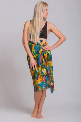 Produktbild von Damen Baumwoll-Pareo One Size – Abstraktes Muster – Sarong Wickelrock Strandtuch Schal