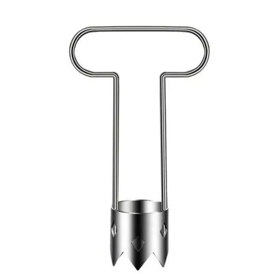 Produktbild von 2 Stück Apfelausstecher - Obst- und Gemüseentkerner - Paprikakernentferner - 16 x 3,5 cm - Wiederverwendbar - Silber