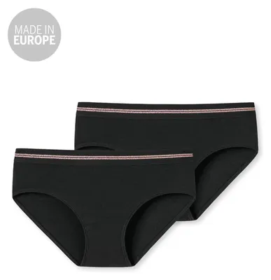 Produktbild von SCHIESSER Kinder 2-Pack Panties - schwarz - Größe 140