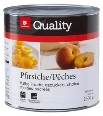 Immagine prodotto di TGQ Pesche tagliate a metà sciroppate 2,5 kg
