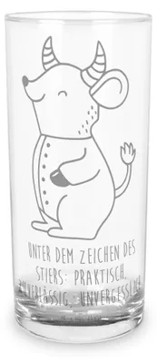 Produktbild von Mr. & Mrs. Panda Glas Stier Astrologie 200 ml - Transparent - Geschenk, Longdrinkglas, Tierkreiszeichen, Sternzeichen, Tumbler, Cocktailglas, Geburtstagsgeschenk