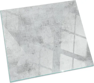Produktbild von Rohe Betontextur – Glasbodenplatte für – Kaminofen – Kaminplatte Glas – Schutzglas – Funkenschutzplatte –Glasbodenplatte Feuerfeste – Hitzeschutzplatte – Bodenschutz aus Glas – 50x50 cm