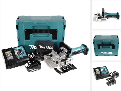Produktbild von Makita DPJ 180 RTJ 18 V Li-Ion Akku Nutfräse im Makpac + 2 x 5,0 Ah Akku + Ladegerät