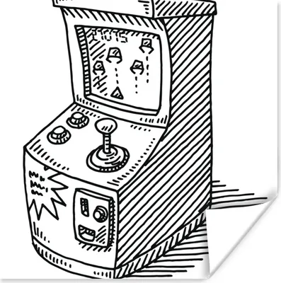 Produktbild von MuchoWow® Poster Arcade - Spiel - Retro - Illustration 75x75 cm - Wand Dekoration