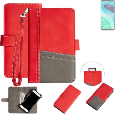 Produktbild von K-S-Trade Handy Schutzhülle für Motorola G8 Hülle Portemonnee Brieftasche Klapphülle Kartenfächer Flip Wallet Case Etui