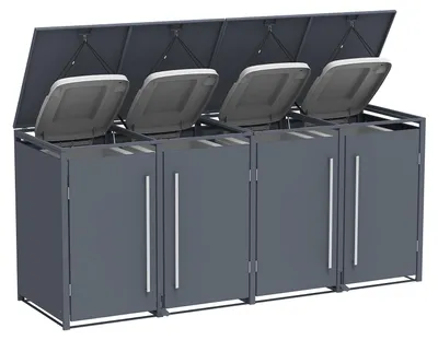 Image de Westmann Pedura 4 Abri pour poubelles en métal avec pédale 4x240 L Anthracite