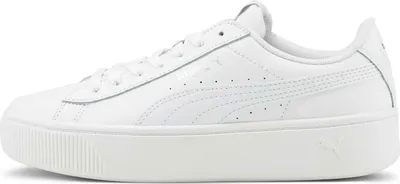 Productafbeelding van PUMA Vikky Stacked leren dames sneakers, kleur: puma white/puma white, maat: 42.5
