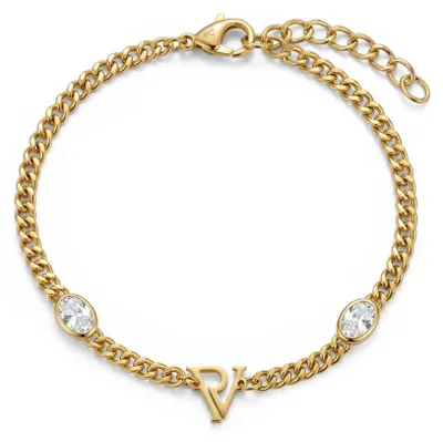 Produktbild von PAUL VALENTINE - Damen Armband Edelstahl - Vergoldet/Golden - mit Zirkonia Stein