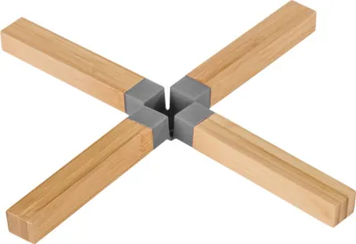 Produktbild von Topfuntersetzer Kreuz Bambus Grau