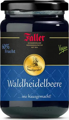 Produktbild von Genießen Sie den Schwarzwald: Faller Waldheidelbeere-Konfitüre extra, 330g