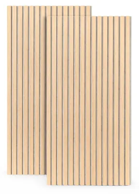 Produktbild von Eikuavons Akustikpaneele Wandpaneele 120x60 cm Weißeiche, beiger Filz, UV, 2 Stück