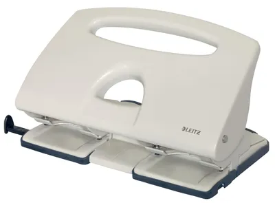 Imagen del producto de Leitz 5132-00-85, perforadora de doble orificio - para 40 hojas, con guía, color gris