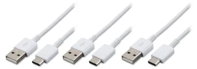 Produktbild von 3x Schnell-Ladekabel USB-C 1.2m weiß für CUBOT Note 50 30 21 9 Max 3 Max 2 USB A zu USB Typ C
