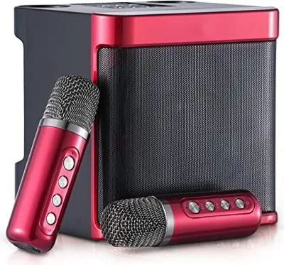 Produktbild von TANGCOOL Karaoke-Maschine, Bluetooth-Karaoke-System, Party-Lautsprecher mit 2 drahtlosen Mikrofonen, geeignet für Familienfeier, Hochzeit, Kirche, Picknick, Outdoor/Indoor