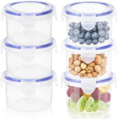 Image de Lot de 6 récipients hermétiques en plastique, 300 ml, adaptés à la cuisson et à la congélation