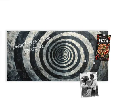 Produktbild von Magnettafel 100x50cm Pinnwand Whiteboard beschreibbar - Hypnotische Spirale