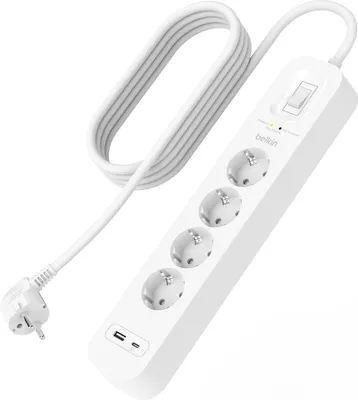 Immagine prodotto di Belkin Multipresa SRB001vf2M 4 Prese CA USB-C USB-A Protezione Sovratensioni 2m