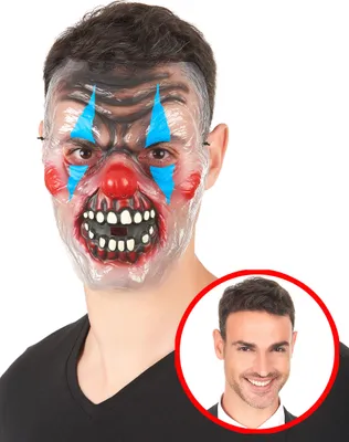 Image de Masque de clown d'horreur effrayant pour adultes multicolore - taille unique