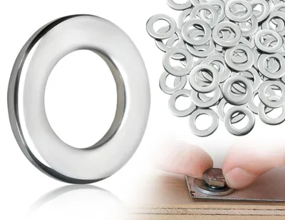 Productafbeelding van 100 stuks M8 ringen, roestvrij staal, plat