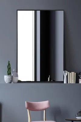 Aluminium-Randspiegel 90 x 60 cm, rechteckig, silbernes Glas