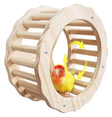 Produktbild von Vogelspielzeug Schaukel Holz für Papageien Wellensittiche Nymphensittiche, Naturholz, Bootsdesign