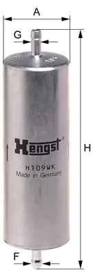 Immagine prodotto di Filtro carburante HENGST in linea per BMW 3
