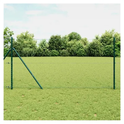 Produktbild von Zaunpfosten Grün 100 x 1,5 m (25 mm Maschenweite) Stahl und PVC für Gartenzaun, Hundezaun, Weidezaun, Hühnerzaun und Gartennetz mit Bodenbefestigung