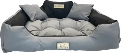 Produktbild von Hundebett KINGDOG Laufstall 100x75 cm personalisiert wasserdicht dunkelgrau