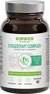 KAPSUŁKI NA PRAWIDŁOWY POZIOM CHOLESTEROLU CHOLESTOVIT COMPLEX+ 90 szt. - BIOWEN