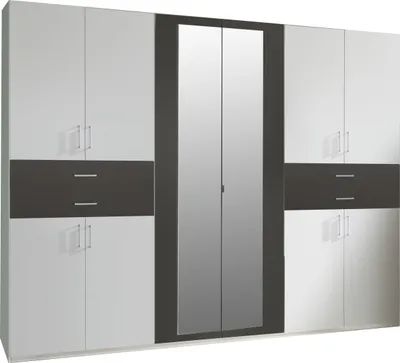 Produktbild von Dreh-/Schwebetürenschrank >Taiga< (B/H/T: 270x208x58 cm) in Weiß