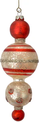 Image de Clayre & Eef Pendentif de Noël Ø 6x17 cm rouge verre