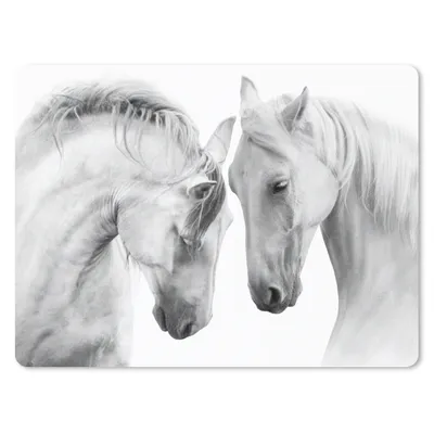 Produktbild von MuchoWow® Mauspad Mousepad Pferd - Tiere - Porträt - Weiß 40x30 cm - Mousepads - Maus Mat - Pad - Mausunterlage - Anti Rutsch