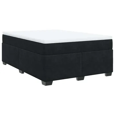 Produktbild von vidaXL Boxspringbett mit Matratze Schwarz 140x200 cm Samt