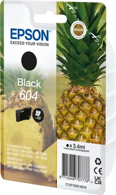 Immagine prodotto di Epson 604 - 3,4 ml - Nero - Originale - Blister con segnale di allarme RF / acustico