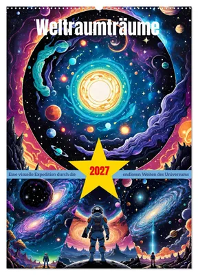 Produktbild von Weltraumträume (Wandkalender 2027 DIN A2 hoch), CALVENDO Monatskalender