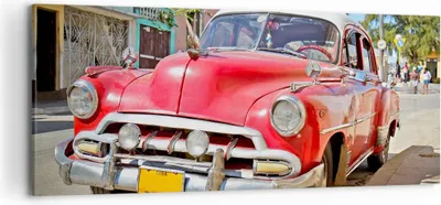 Produktbild von Bild auf Leinwand - Leinwandbild - Chevrolet Auto Havanna - 120x50cm - Wand Bild - Wanddeko - Leinwanddruck - Bilder - Kunstdruck - Wanddekoration - Leinwand bilder - Wandkunst - AB120x50-2411