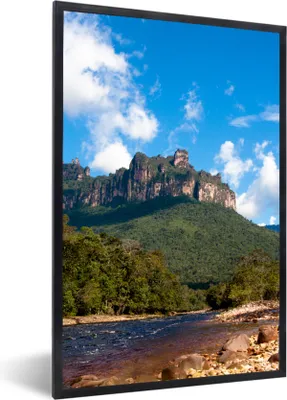 Produktbild von MuchoWow® MuchoWow® Gerahmtes Poster Mehr zur Berglandschaft des Canaima-Nationalparks in Venezuela 40x60 cm - Poster mit zchwarzem Bilderrahmen - Papierdruck - Wandbilder