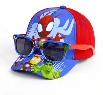Produktbild von MARVEL Spidey Kinder Cap & Sonnenbrille - Blau-Rot Set - Rot, 51
