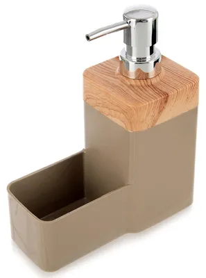 Image de Distributeur de savon de cuisine avec porte-éponge, 500 ml, noir